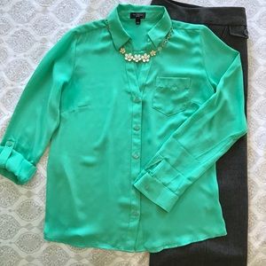 The Limited Aqua Blouse